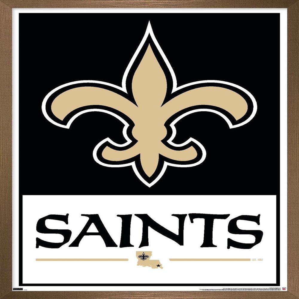 Trends International NFL New Orleans Saints - Logo 21 Wall Poster, 34L x 22.4W, Bronze Framed Version