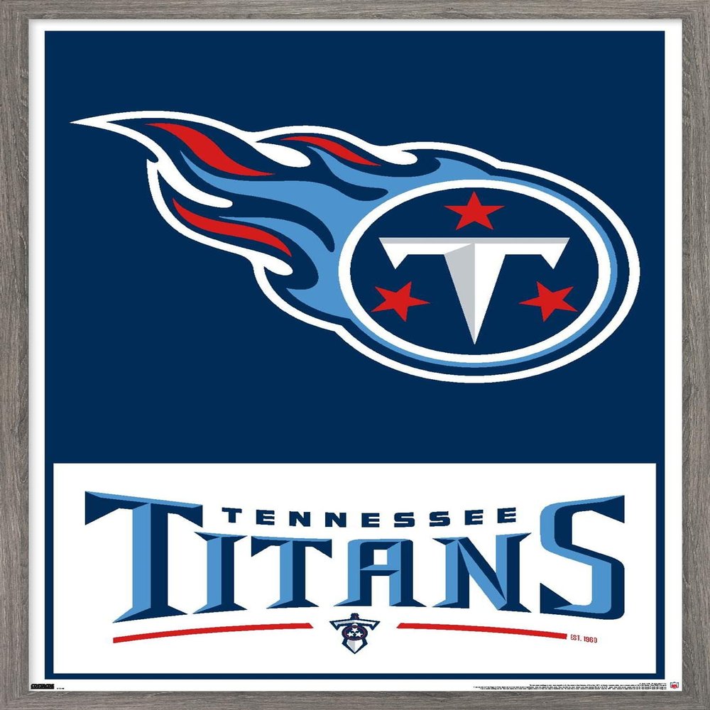 NFL Tennessee Titans - Logo 21 Wall Poster, 34L" x 22.4W", Barnwood Framed Version
