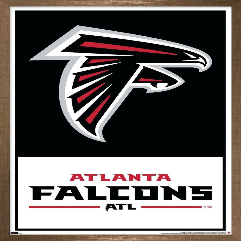 Trends International NFL Atlanta Falcons - Logo 21 Wall Poster, 34L x 22.4W, Bronze Framed Version