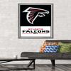 Trends International NFL Atlanta Falcons - Logo 21 Wall Poster, 34L x 22.4W, Barnwood Framed Version view 2