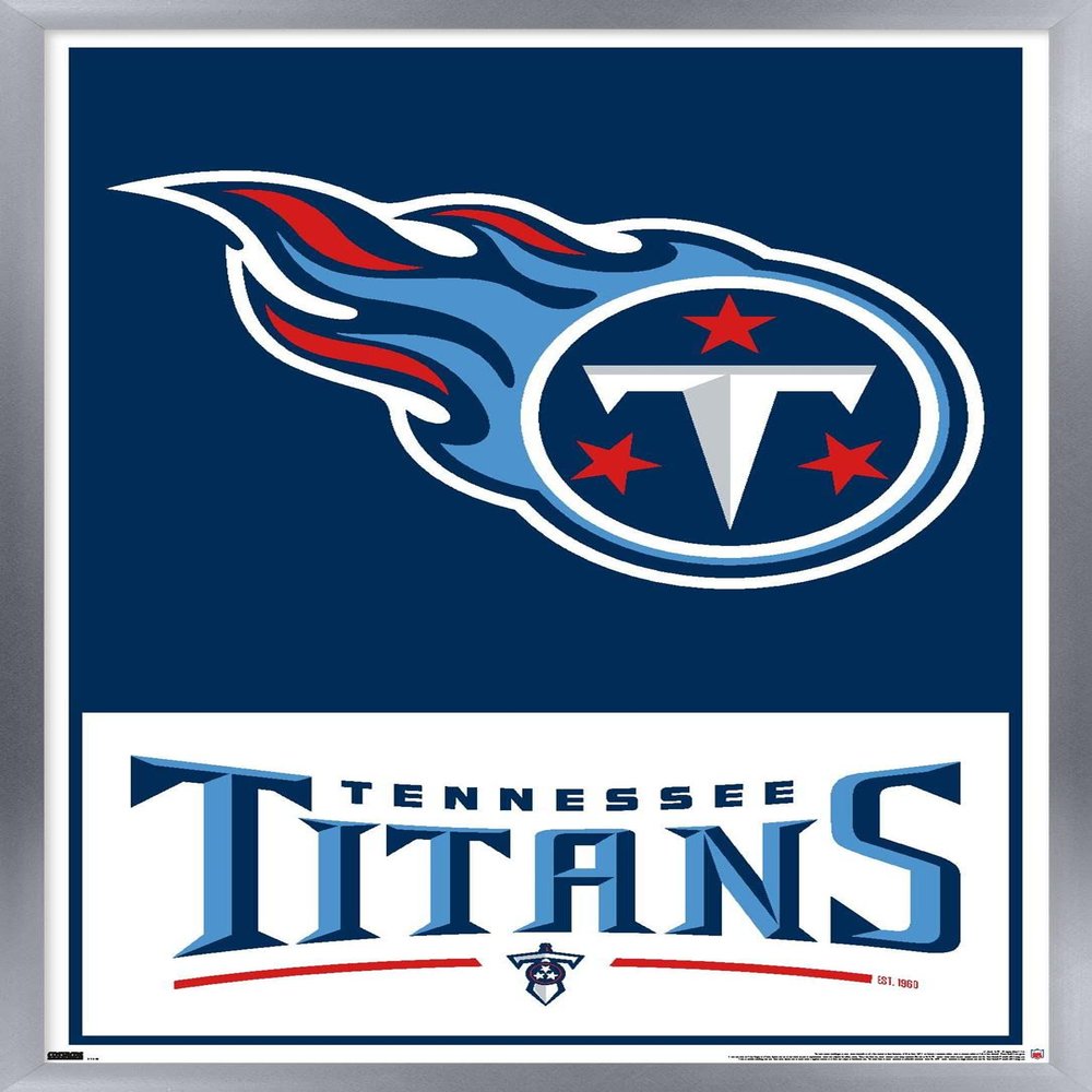NFL Tennessee Titans - Logo 21 Wall Poster, 34L" x 22.4W", Silver Framed Version