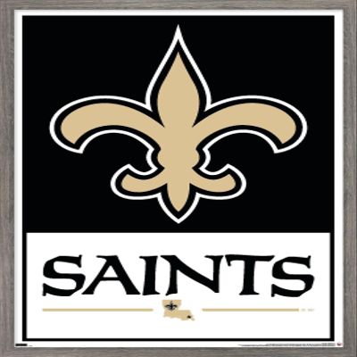 Trends International NFL New Orleans Saints - Logo 21 Wall Poster, 34L x 22.4W, Barnwood Framed Version
