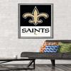 Trends International NFL New Orleans Saints - Logo 21 Wall Poster, 34L x 22.4W, Barnwood Framed Version view 2