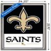 Trends International NFL New Orleans Saints - Logo 21 Wall Poster, 34L x 22.4W, Barnwood Framed Version view 3