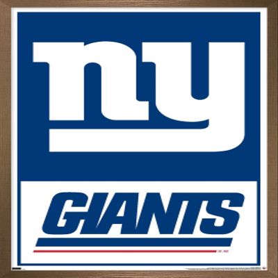 Trends International NFL New York Giants - Logo 21 Wall Poster, 34L x 22.4W, Bronze Framed Version