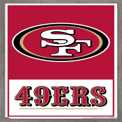 NFL San Francisco 49ers - Logo 21 Wall Poster, 22.4L" x 14.7W", Barnwood Framed Version