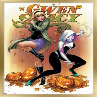 Trends International Marvel Comics Ghost Spider - Gwen Stacy #1 Wall Poster, 22.4L x 14.7W, Gold Framed Version