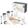 Viski Bartender Kit and Barware Set Includes Boston Cocktail Shakers, Mixing Glass, Jigger, Muddler, Strainer, Bar Spoon, Whiskey Glasses, Ice Bag, Mallet, and Cocktail Picks, Home Bar Gifts, 17-Piece view 1