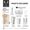 Viski Bartender Kit and Barware Set Includes Boston Cocktail Shakers, Mixing Glass, Jigger, Muddler, Strainer, Bar Spoon, Whiskey Glasses, Ice Bag, Mallet, and Cocktail Picks, Home Bar Gifts, 17-Piece view 3