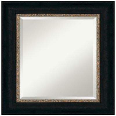 Amanti Art Bronze Wall Mirror 27x23 Paragon Bronze Rectangle Bathroom Mirror for Wall Decor Living Room, Small Traditional Frame, Hangs Horizonally and Vertically, Bathroom Decor, Beveled Edge