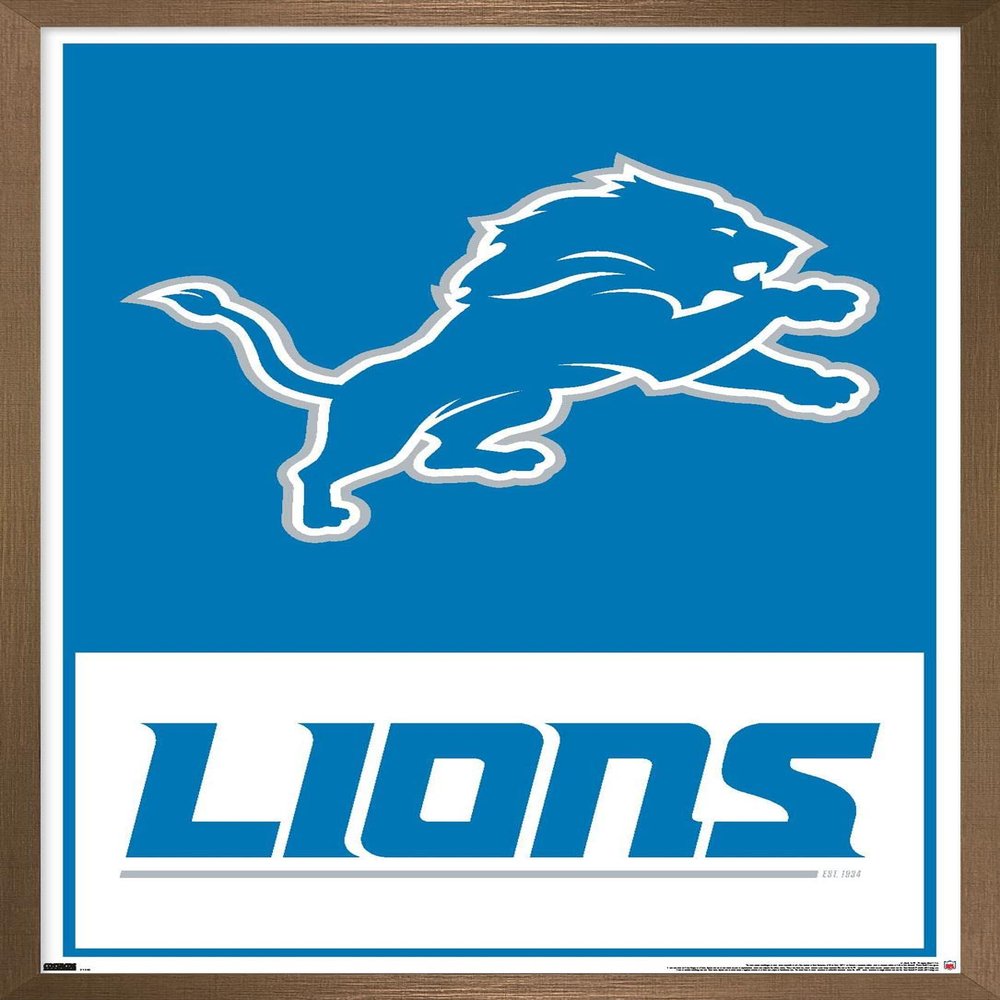 NFL Detroit Lions - Logo 21 Wall Poster, 34L" x 22.4W", Bronze Framed Version