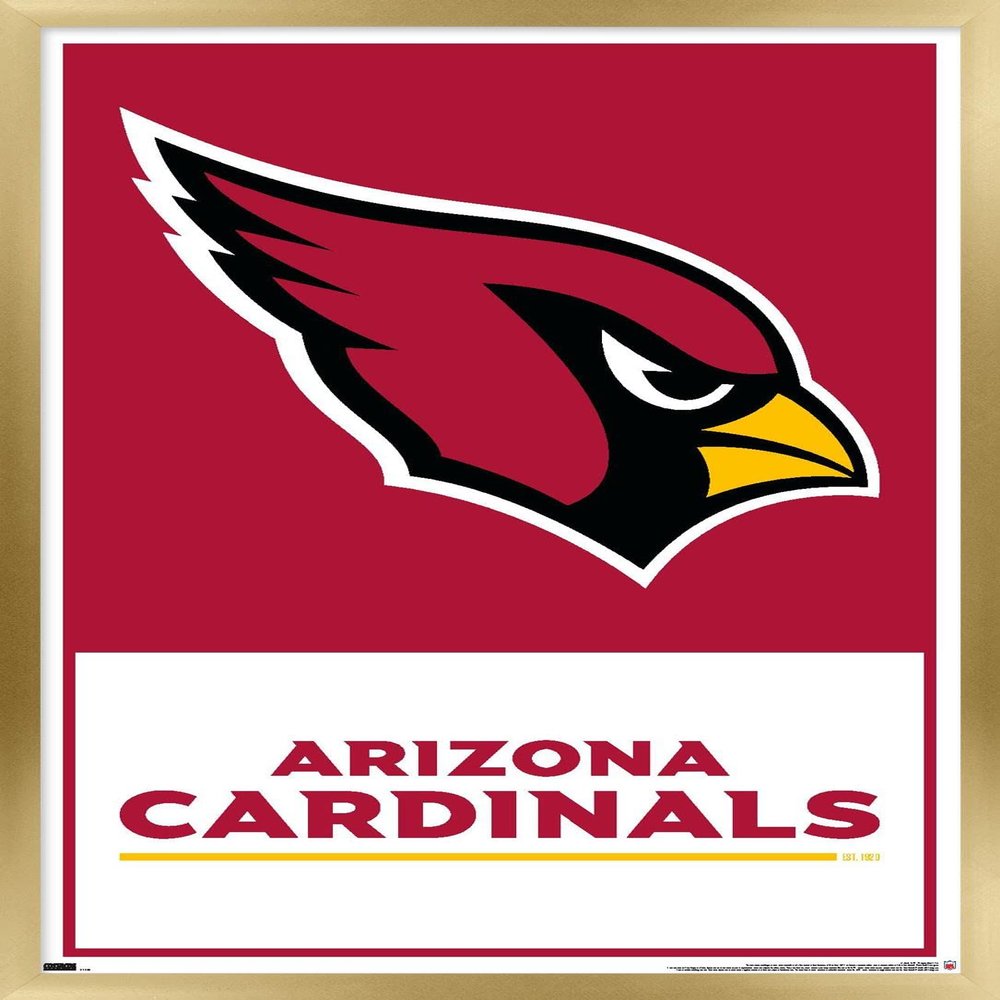 Trends International NFL Arizona Cardinals - Logo 21 Wall Poster, 22.4L x 14.7W, Gold Framed Version