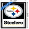NFL Pittsburgh Steelers - Logo 21 Wall Poster, 22.4L" x 14.7W", Black Framed Version view 3
