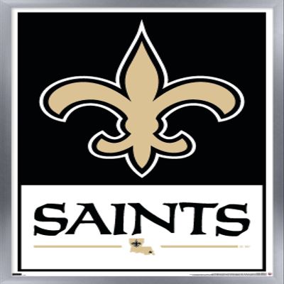 Trends International NFL New Orleans Saints - Logo 21 Wall Poster, 34L x 22.4W, Silver Framed Version