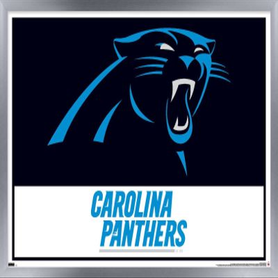Trends International NFL Carolina Panthers - Logo 21 Wall Poster, 34L x 22.4W, Silver Framed Version