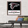 Trends International NFL Atlanta Falcons - Logo 21 Wall Poster, 34L x 22.4W, Mahogany Framed Version view 2