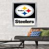 NFL Pittsburgh Steelers - Logo 21 Wall Poster, 34L" x 22.4W", Silver Framed Version view 2