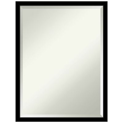 Amanti Art Black Wall Mirror 25x19 Jet Black Rectangle Bathroom Mirror for Wall Decor Living Room, Medium Modern Frame, Hangs Horizonally and Vertically, Bathroom Decor, Beveled Edge