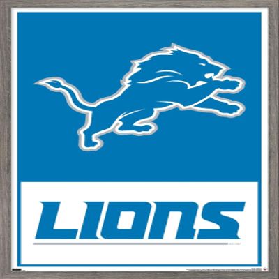 NFL Detroit Lions - Logo 21 Wall Poster, 34L" x 22.4W", Barnwood Framed Version