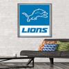 NFL Detroit Lions - Logo 21 Wall Poster, 34L" x 22.4W", Barnwood Framed Version view 2