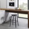 Armen Living Harbor Mid Century Modern 26" Seat Height Backless Swivel Gray Faux Leather and Black Wood Bar Stool for Kitchen Island Counter view 2