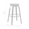 Armen Living Harbor Mid Century Modern 26" Seat Height Backless Swivel Gray Faux Leather and Black Wood Bar Stool for Kitchen Island Counter view 3