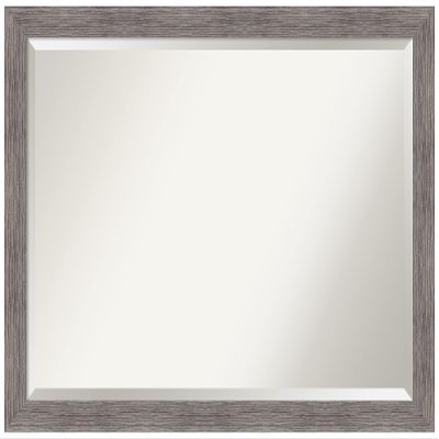 Amanti Art Grey Wall Mirror 27x39 Pinstripe Plank Grey Narrow Rectangle Bathroom Mirror for Wall Decor Living Room, Large Country Rustic Frame, Hangs Horizonally and Vertically, Bathroom Decor,