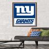 Trends International NFL New York Giants - Logo 21 Wall Poster, 34L x 22.4W, Mahogany Framed Version view 2