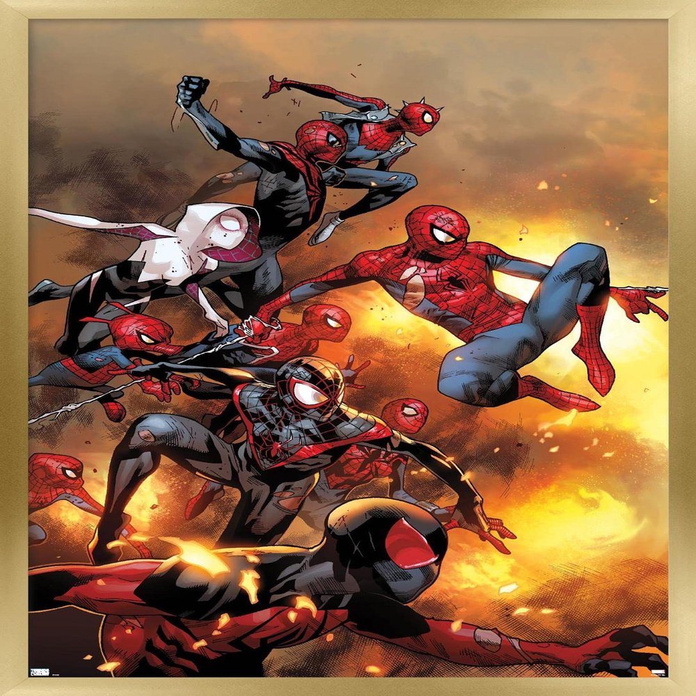 Trends International Marvel Comics Spider-Verse - The Amazing Spider-Man #13 Wall Poster, 22.4L x 14.7W, Gold Framed Version