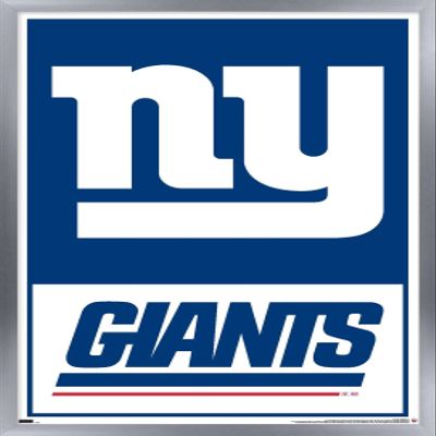Trends International NFL New York Giants - Logo 21 Wall Poster, 34L x 22.4W, Silver Framed Version