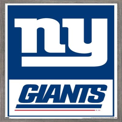Trends International NFL New York Giants - Logo 21 Wall Poster, 34L x 22.4W, Barnwood Framed Version