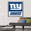 Trends International NFL New York Giants - Logo 21 Wall Poster, 34L x 22.4W, Barnwood Framed Version view 2