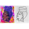 Canvas Painting Kit | Pre Drawn Stretched Cotton Canvas | Afro Queen #6 | Birthday Gift | DIY Adult Sip and Paint Party Favor (11x14 Inches) view 2