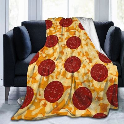 3D Printer Customized Stylish Pattern with Texture Pepperoni Pizza Ultra-Soft Micro Fleece Blanket Air Conditioning Quilt for Men Winter,Lightweight Large Flannel Fleece Throw Blankets for Camping