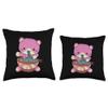 Pastel Goth Ramen Cat Anime Kawaii Throw Pillow view 3
