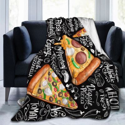 3D Printer Custom Popular Blackboard Background with Pizza Ultra-Soft Micro Fleece Blanket Air Conditioning Quilt for Boys Spring,Cozy Thick Flannel Fleece Throw Blankets for Bed