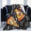 3D Printer Custom Popular Blackboard Background with Pizza Ultra-Soft Micro Fleece Blanket Air Conditioning Quilt for Boys Spring,Cozy Thick Flannel Fleece Throw Blankets for Bed view 1