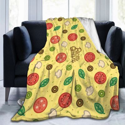 3D Printer Customized Popular Ricosquesos Pizza Pattern Desktop Ultra-Soft Micro Fleece Blanket Air Conditioning Quilt for Girls All Seasons,Fuzzy Thick Flannel Fleece Throw Blanket for Cold Cinema