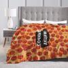 3D Print Cute Pepperoni Pizza Ultra-Soft Micro Fleece Blanket Air Conditioning Quilt for Kids Spring,Lightweight Warm Flannel Fleece Throw Blanket for Traveling view 4