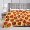 3D Printed Customized Beautiful Pepperoni Pizza Ultra-Soft Micro Fleece Blanket Air Conditioning Quilt for Kids All Seasons,Soft Large Flannel Fleece Throw Blankets for Cold Cinema view 4
