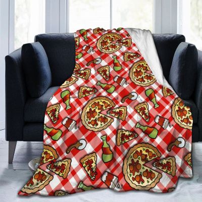 3D Print Custom Cute Pizza Beer Bottle Mug Plaid Cloth Ultra-Soft Micro Fleece Blanket Air Conditioning Blanket for Boys Fall,Soft Large Flannel Fleece Throw Blankets for Couch