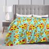 3D Printing Pepperoni Feast Colourful Pizza Slices Pattern Ultra-Soft Micro Fleece Blanket Air Conditioning Blanket for Boys Colder Weather, Thick Flannel Fleece Throw Blanket for Camping view 4