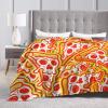 3D Printer Funny Pizza Skull Ultra-Soft Micro Fleece Blanket Air Conditioning Quilt for Men Spring,Comfy Large Flannel Fleece Throw Blankets for Camping view 4