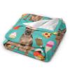 3D Printer Customized Cool Dog Ice Cream Popsicle French Fries Donut Pizza Ultra-Soft Micro Fleece Blanket Air Conditioning Blanket for Women Winter,Fuzzy Thick Flannel Fleece Throw Blanket for Couch view 2