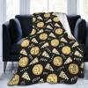 3D Print Stylish Pizza and Slice Doodles Food Background Ultra-Soft Micro Fleece Blanket Air Conditioning Quilt for Boys Fall,Cozy Large Flannel Fleece Throw Blankets for Home view 1