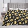 3D Print Stylish Pizza and Slice Doodles Food Background Ultra-Soft Micro Fleece Blanket Air Conditioning Quilt for Boys Fall,Cozy Large Flannel Fleece Throw Blankets for Home view 2