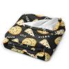 3D Print Stylish Pizza and Slice Doodles Food Background Ultra-Soft Micro Fleece Blanket Air Conditioning Quilt for Boys Fall,Cozy Large Flannel Fleece Throw Blankets for Home view 4