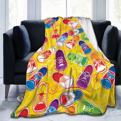 3D Printer Customized Fashion Colored Children Gum Shoes Ultra-Soft Micro Fleece Blanket Air Conditioning Quilt for Boys Winter,Lightweight Thick Flannel Fleece Throw Blankets for Sofa