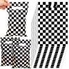 Chinco 50 Pcs Race Car Party Favors Race Car Goodie Bags Black and White Checkered Racing Treat Bags with Handles for Candy Goody Shower Birthday Decor, 6.4 x 10 Inch view 1