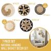 Hanging Woven Wall Basket Set - 7 Unique Handcrafted Seagrass Baskets for Boho, Farmhouse & Rustic Wall Decor, Table Settings & More - Ready to Hang with Nails & Marking Pencil Included view 2